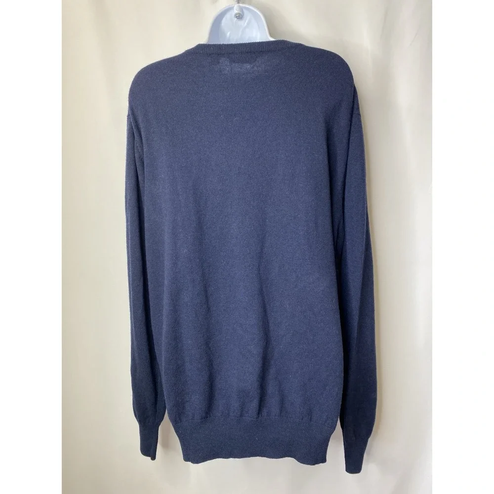 West Virginia Mountaineers Sweater Mens Size XXL Blue V Neck Pullover Wool Blend